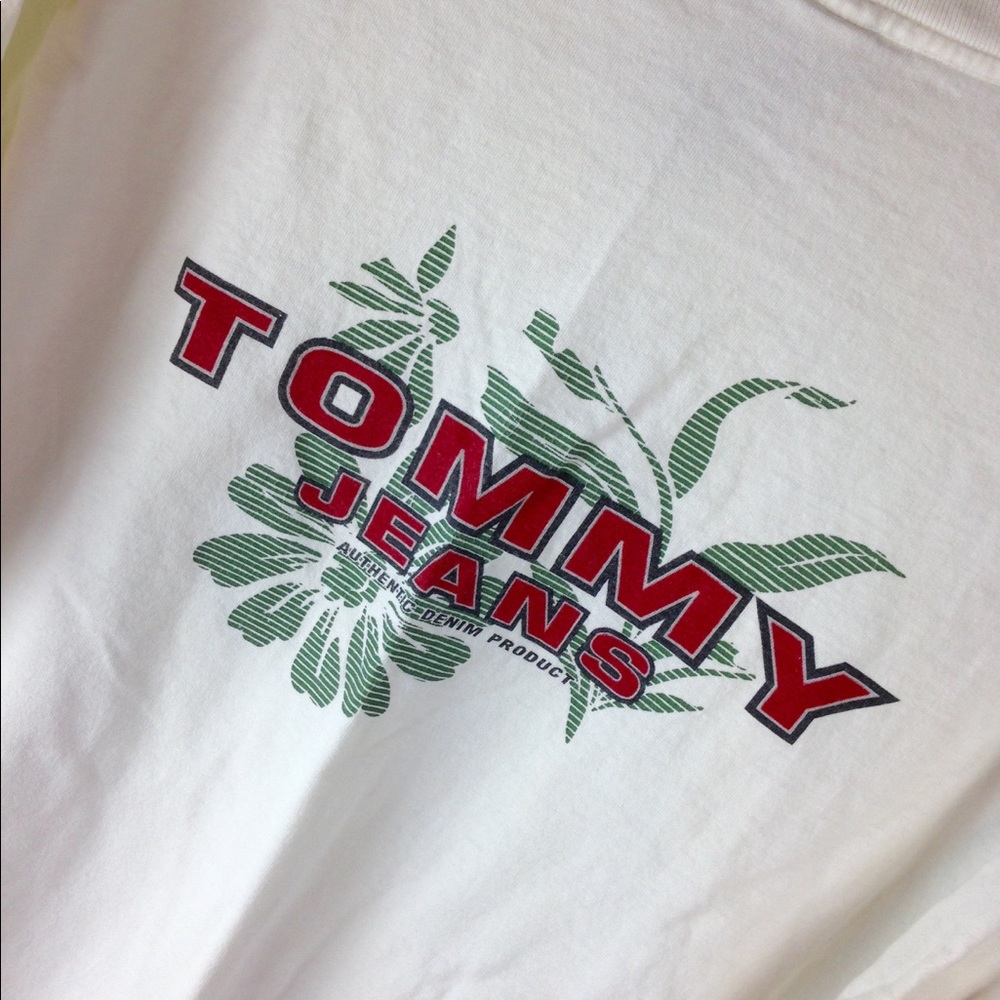 Vintage 90s Tommy Hilfiger jeans Spellout tee L